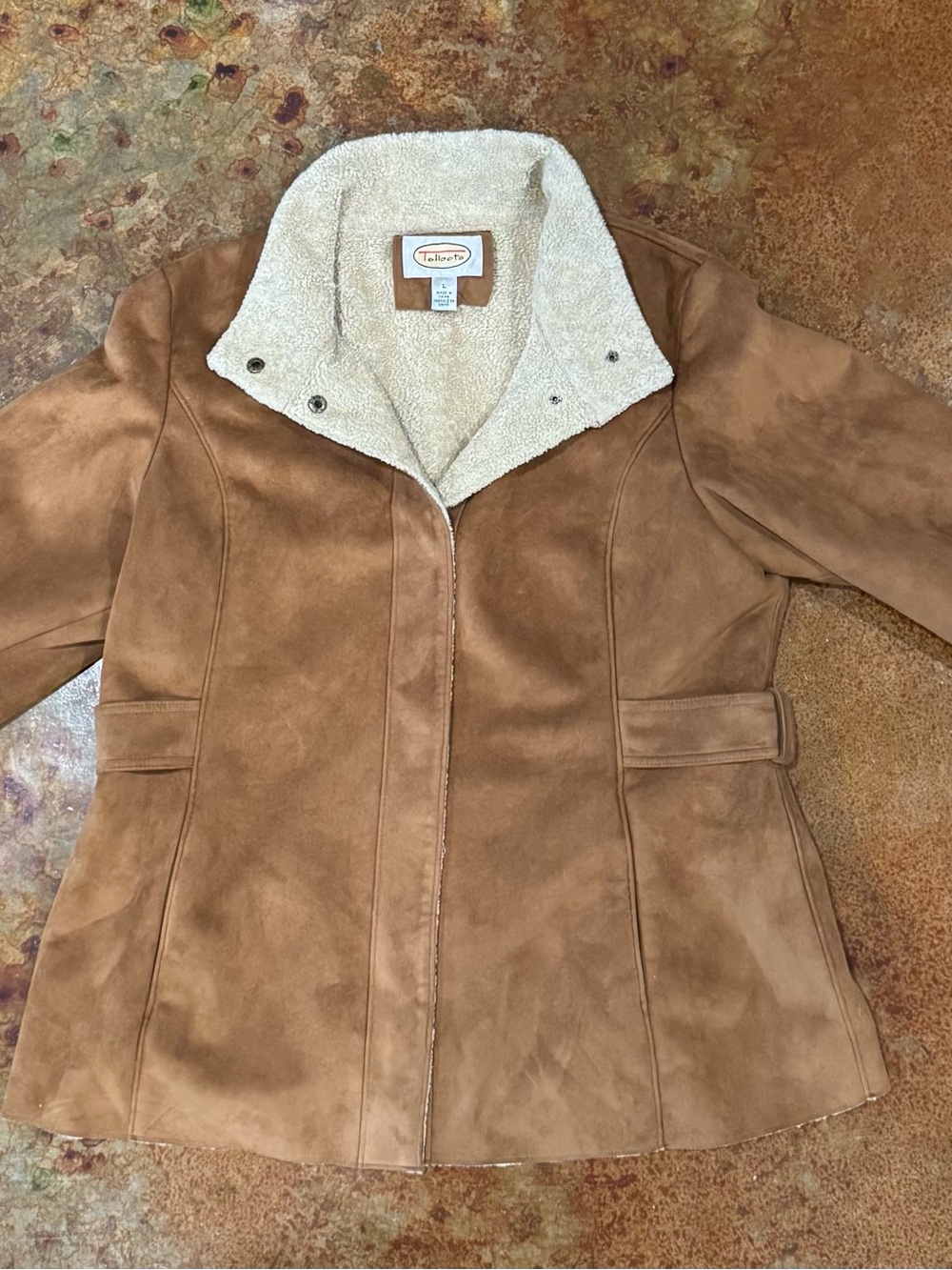 Talbots Camel Brown Teddy-Lined Suede Jacket